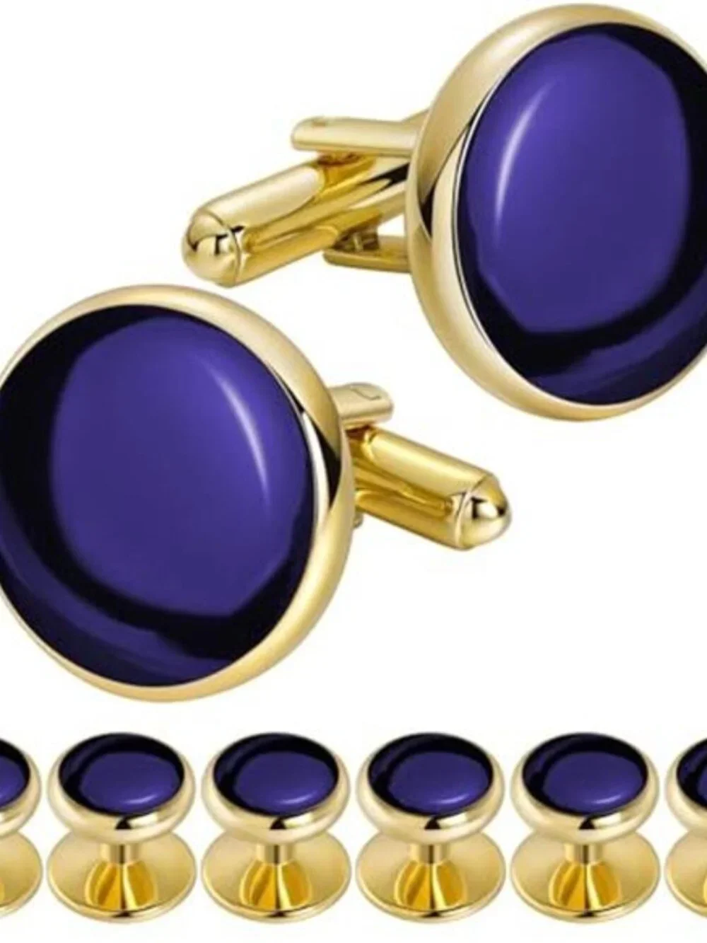 Men’s Cufflinks and Tuxedo Studs Set with Gift Box